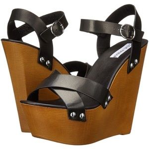 Steve Madden Black wooden wedges - JAIIN